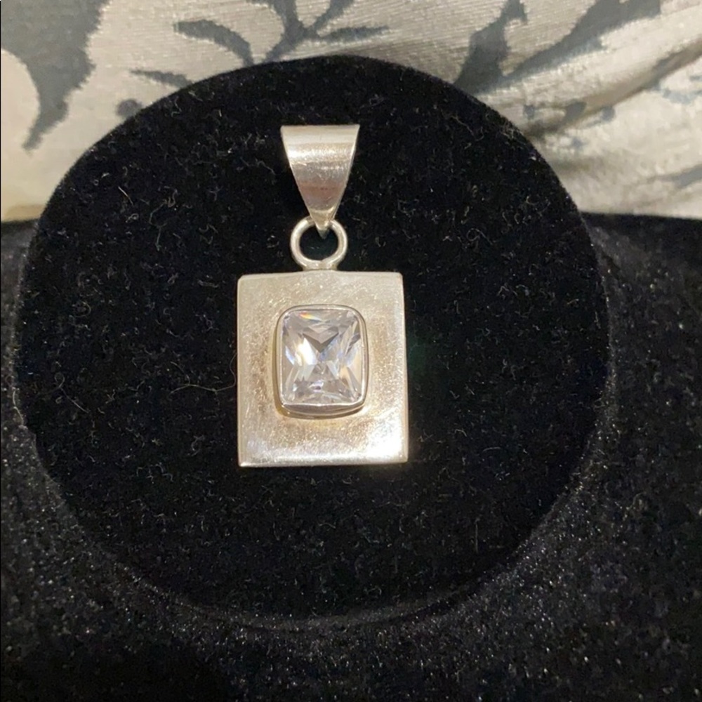 SILPADA Sterling Silver pendant w/ large CZ stone